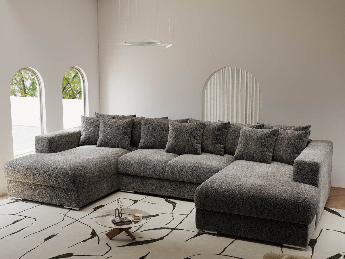 Colțar extensibil dumonde Gloria U Arena Grafit 345x185 cm — imagine 1