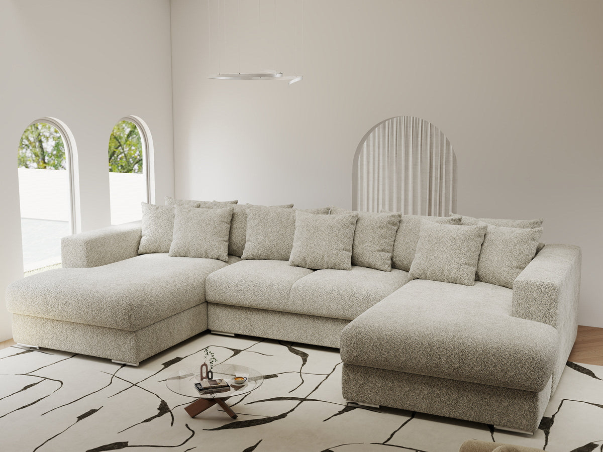 Colțar extensibil dumonde Gloria U Arena Bej 345x185 cm — imagine 1