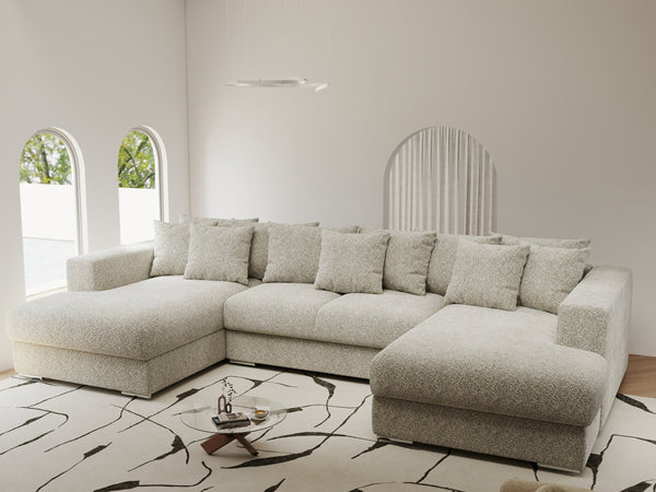 Colțar extensibil dumonde Gloria U Arena Bej 345x185 cm — imagine 1