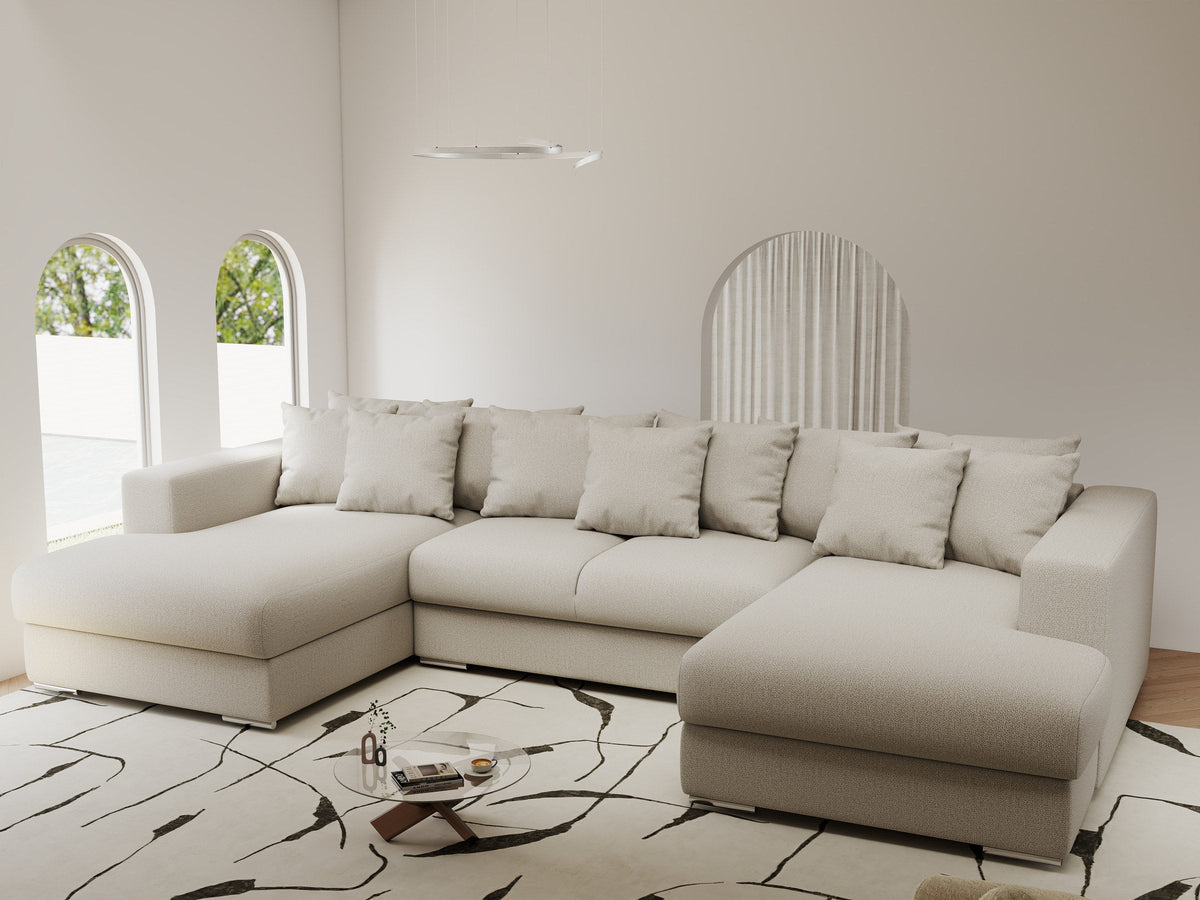Colțar extensibil dumonde Gloria U Enjoy Bej 345x185 cm — imagine 1