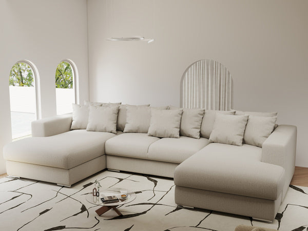 Colțar extensibil dumonde Gloria U Enjoy Bej 345x185 cm — imagine 1