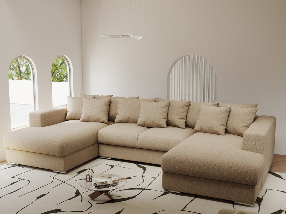 Colțar extensibil dumonde Gloria U Enjoy Camel 345x185 cm — imagine 1