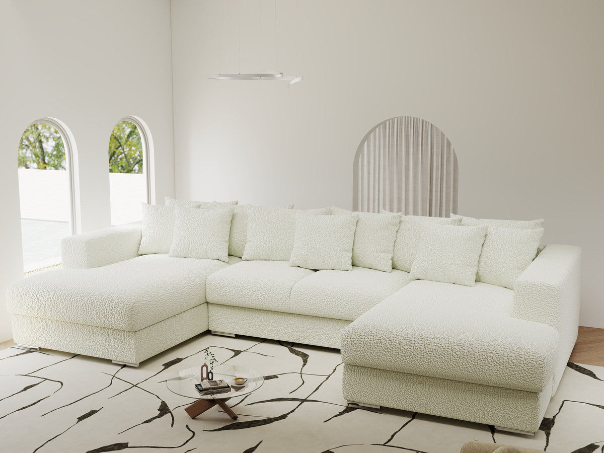 Colțar extensibil dumonde Gloria U Jaguar Ivory 345x185 cm — imagine 1