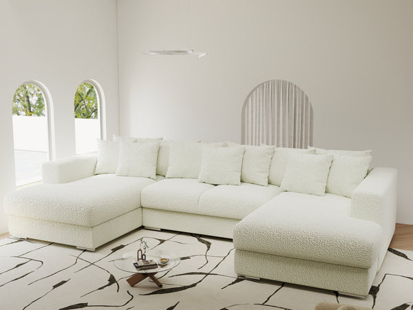 Colțar extensibil dumonde Gloria U Jaguar Ivory 345x185 cm — imagine 1