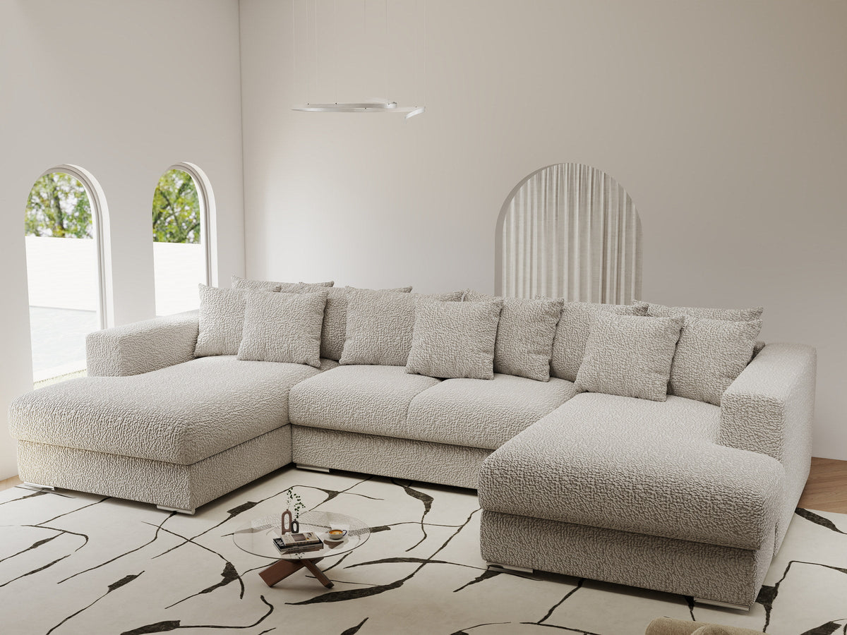 Colțar extensibil dumonde Gloria U Jaguar Gri 345x185 cm — imagine 1