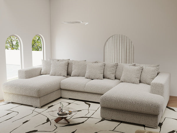Colțar extensibil dumonde Gloria U Jaguar Gri 345x185 cm — imagine 1
