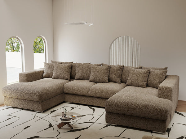 Colțar extensibil dumonde Gloria U Jaguar Mink 345x185 cm — imagine 1