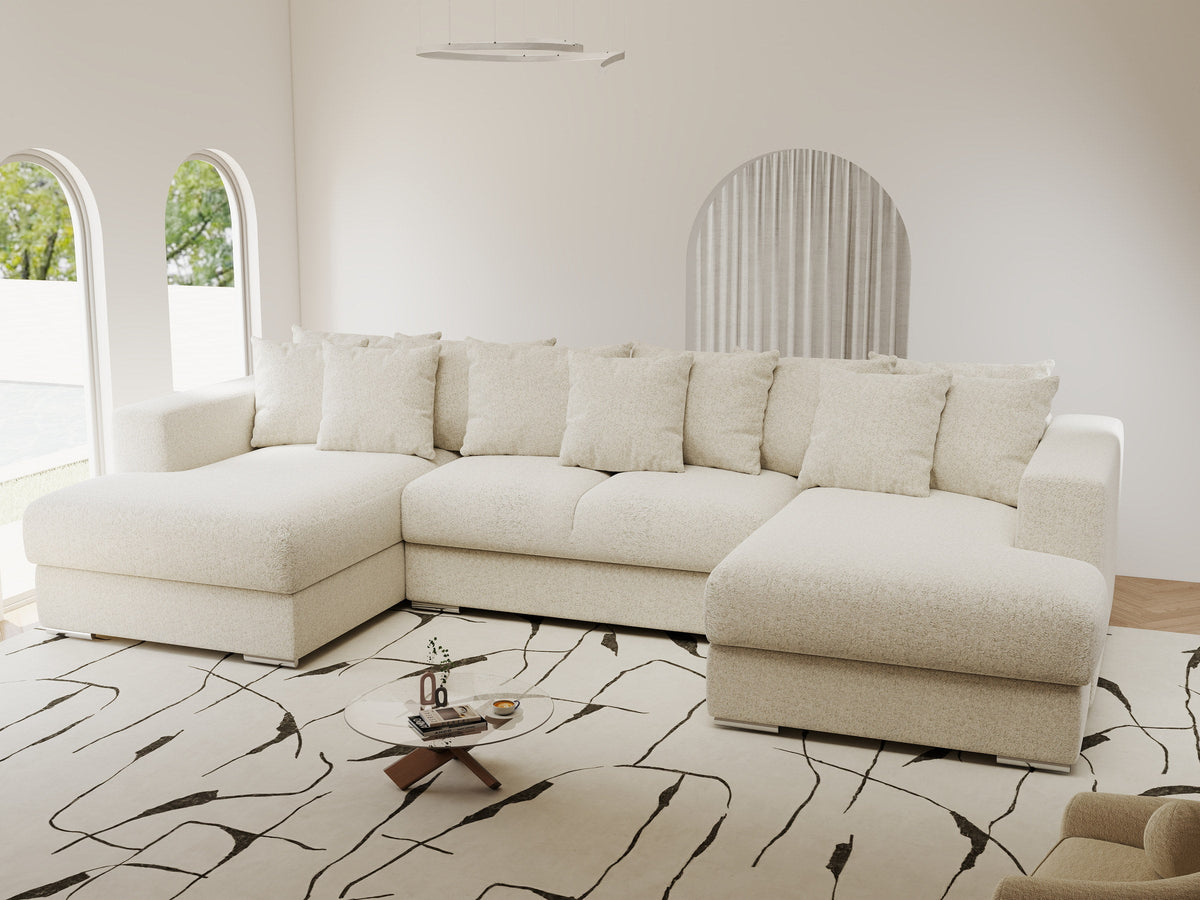 Colțar extensibil dumonde Gloria U Monte Bej 345x185 cm — imagine 1