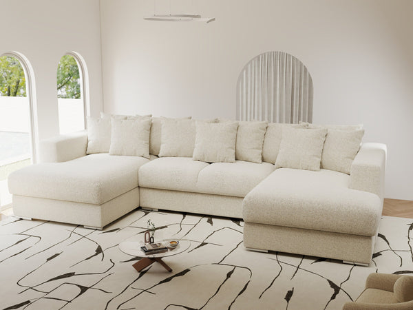 Colțar extensibil dumonde Gloria U Monte Bej 345x185 cm — imagine 1