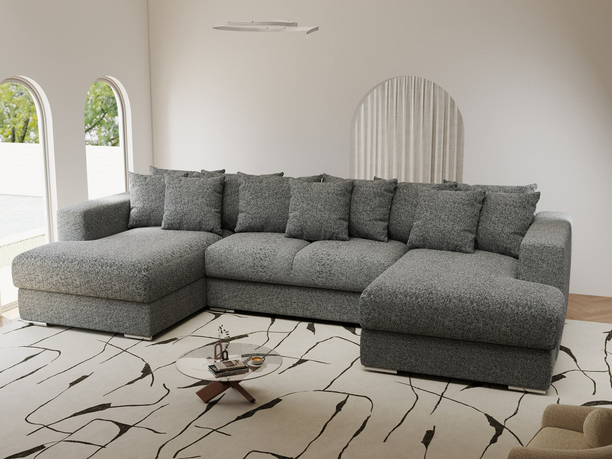 Colțar extensibil dumonde Gloria U Monte Gri 345x185 cm — imagine 1
