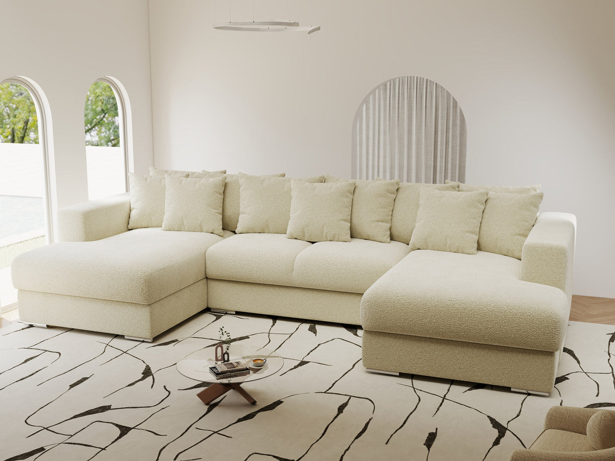 Colțar extensibil dumonde Gloria U Quelle Ivory 345x185 cm — imagine 1