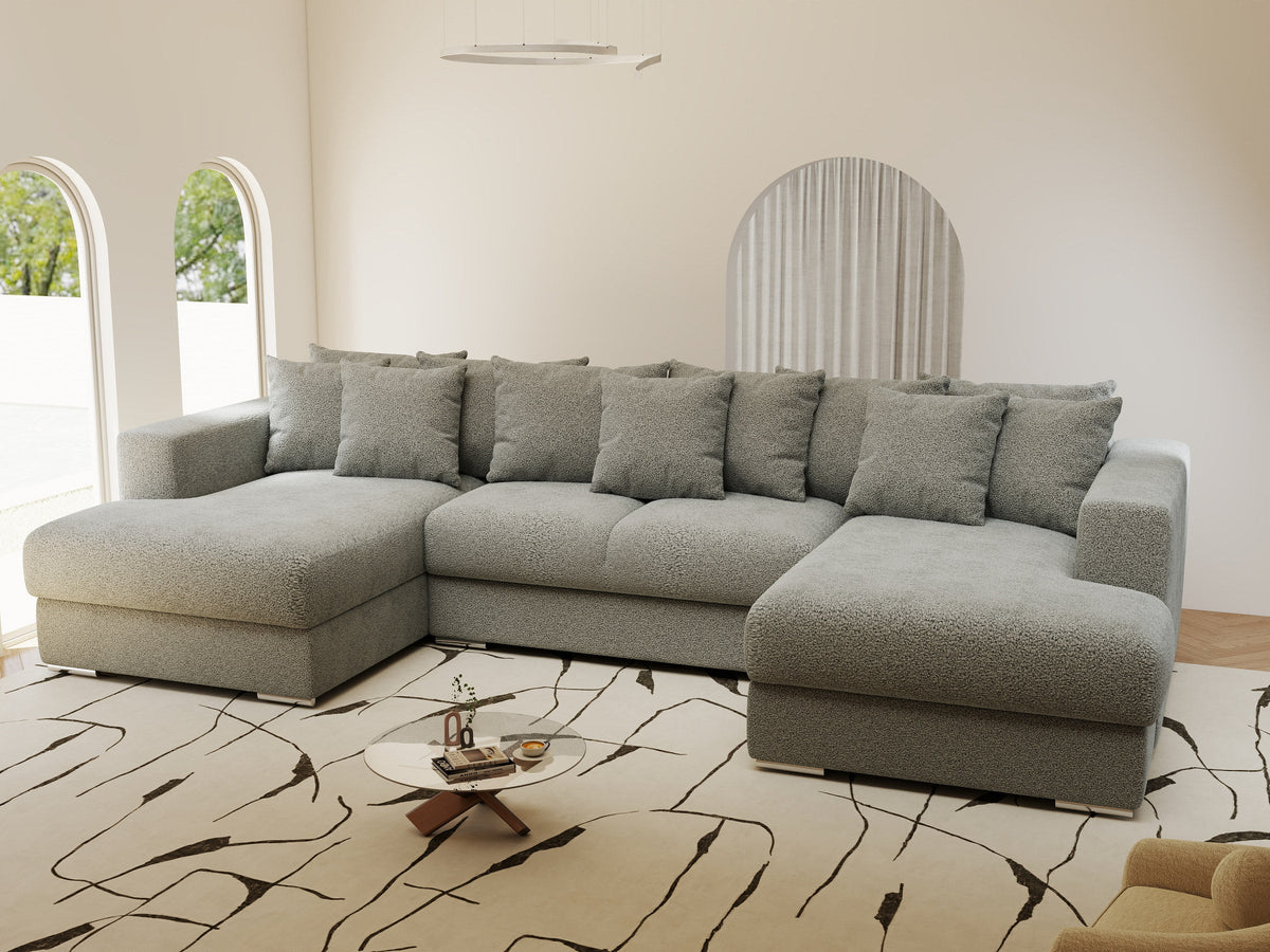 Colțar extensibil dumonde Gloria U Quelle Gri 345x185 cm — imagine 1