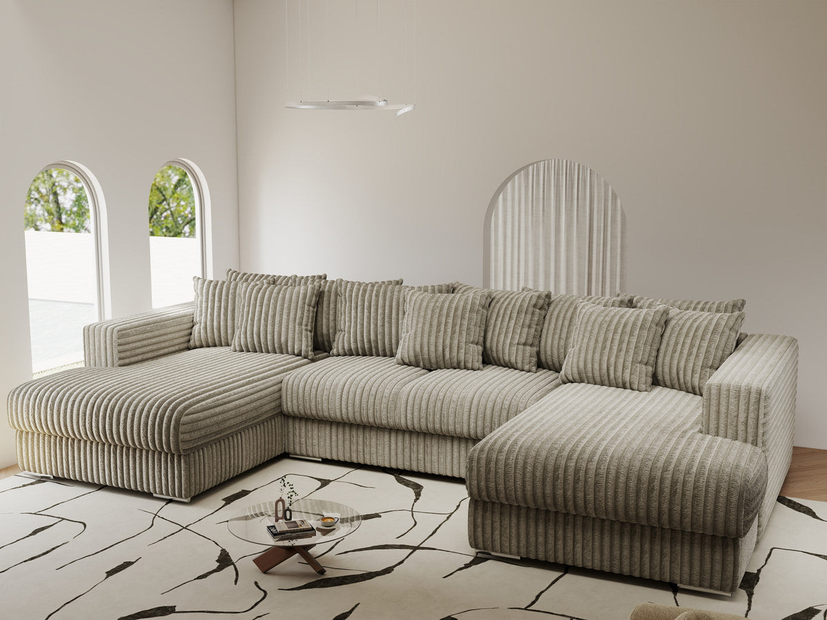 Colțar extensibil dumonde Gloria U Tilia Capucino 345x185 cm — imagine 1