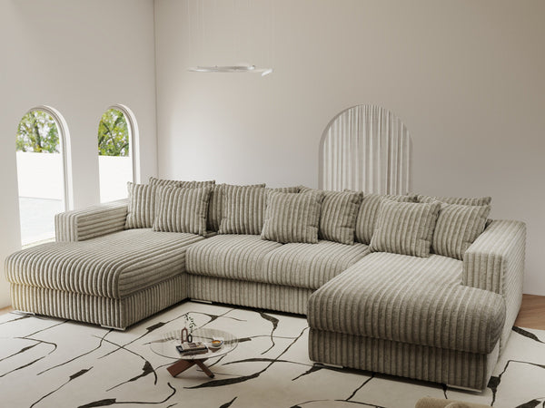 Colțar extensibil dumonde Gloria U Tilia Capucino 345x185 cm — imagine 1