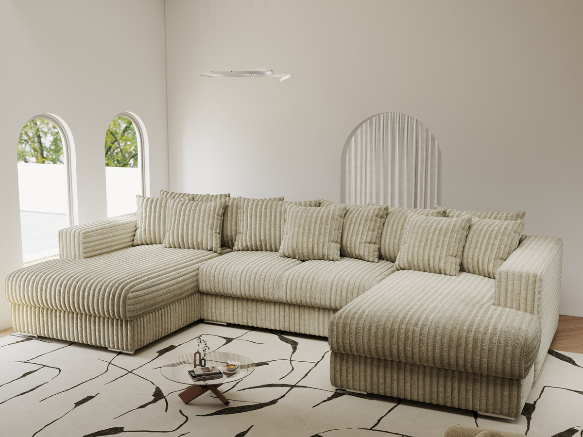 Colțar extensibil dumonde Gloria U Tilia Bej 345x185 cm — imagine 1