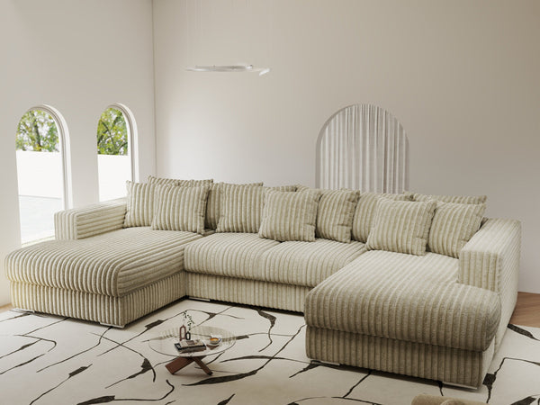 Colțar extensibil dumonde Gloria U Tilia Bej 345x185 cm — imagine 1