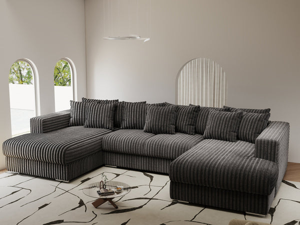 Colțar extensibil dumonde Gloria U Tilia Grafit 345x185 cm — imagine 1