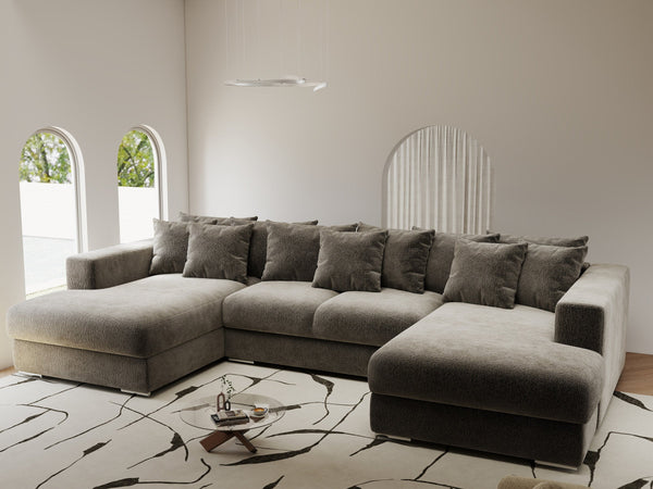 Colțar extensibil dumonde Gloria U Vibe Capucino 345x185 cm — imagine 1