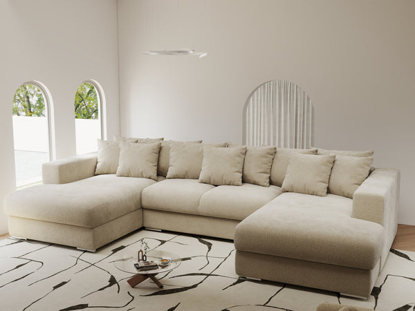 Colțar extensibil dumonde Gloria U Vibe Bej 345x185 cm — imagine 1