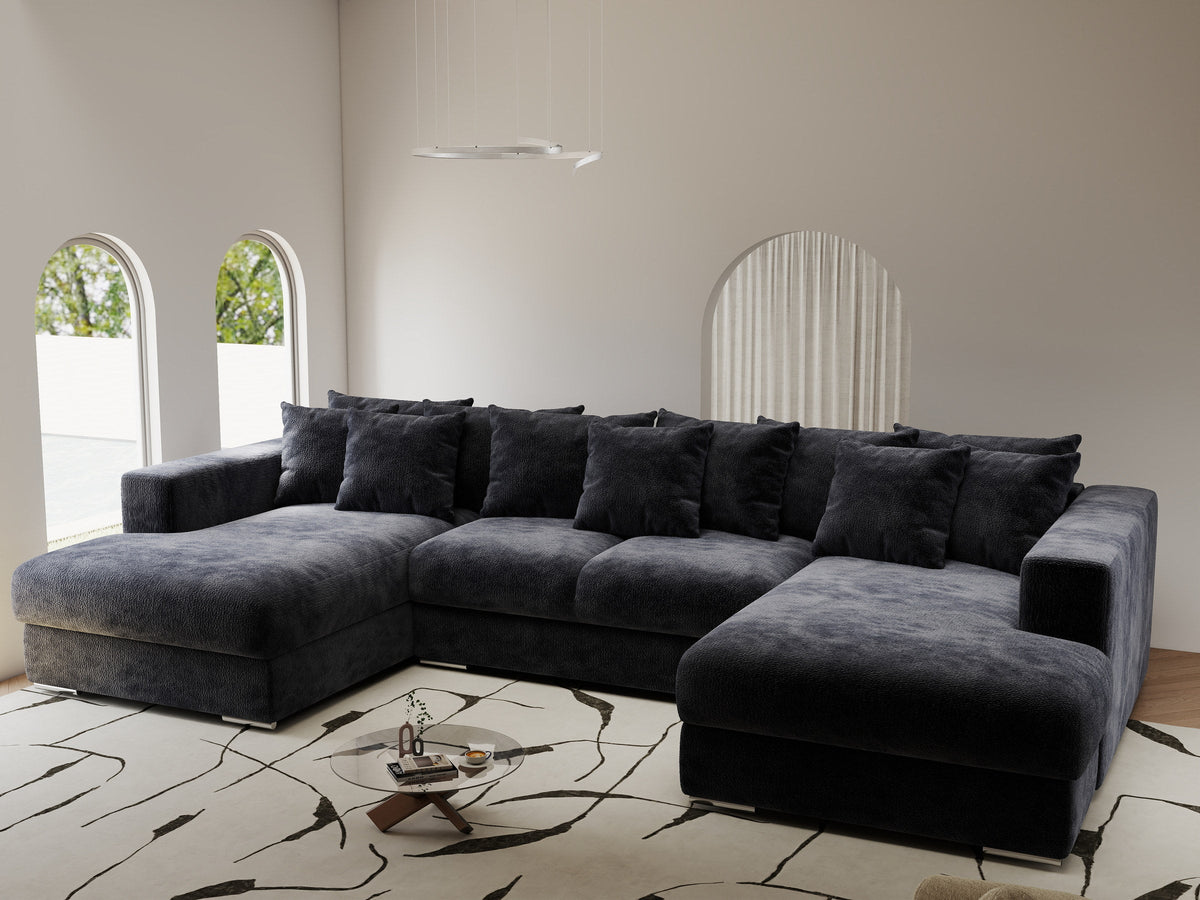Colțar extensibil dumonde Gloria U Vibe Antracit 345x185 cm — imagine 1
