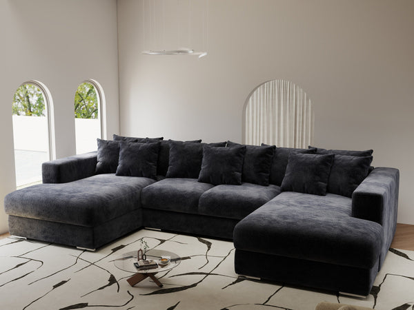 Colțar extensibil dumonde Gloria U Vibe Antracit 345x185 cm — imagine 1