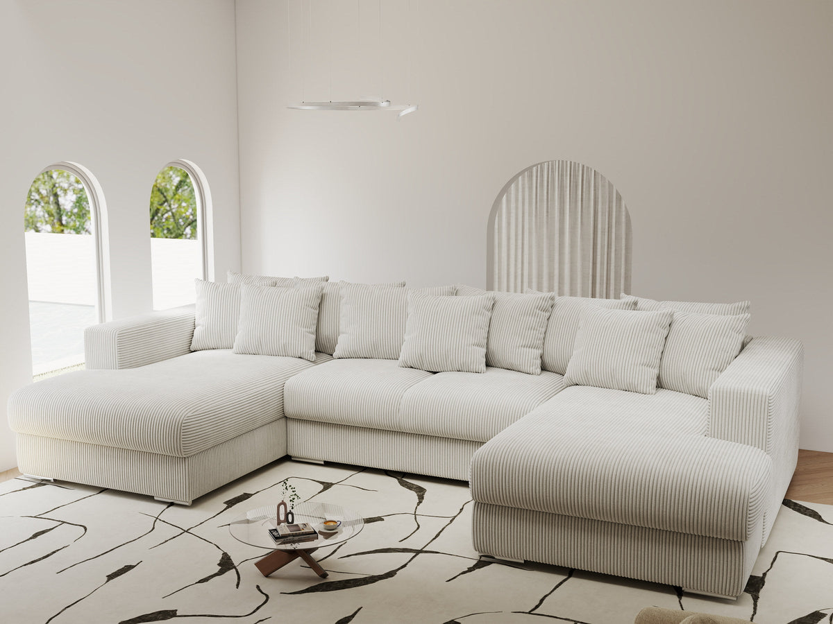 Colțar extensibil dumonde Gloria U Zoom Pearl 345x185 cm — imagine 1