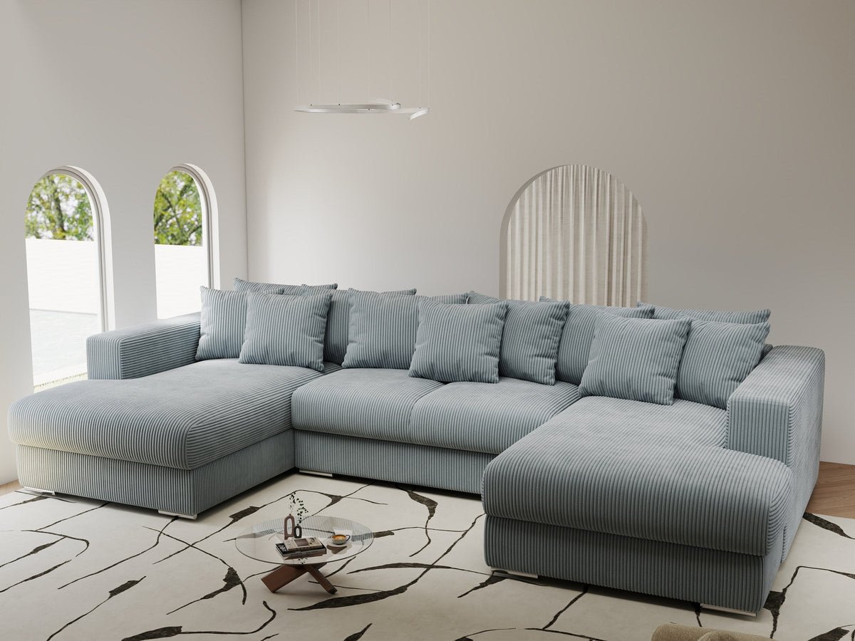 Colțar extensibil dumonde Gloria U Zoom Gri 345x185 cm — imagine 1