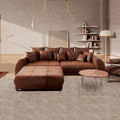 Canapea extensibilă dumonde cu 2 lăzi de depozitare Verona Madagaskar Brown 310x120 cm cu taburet inclus