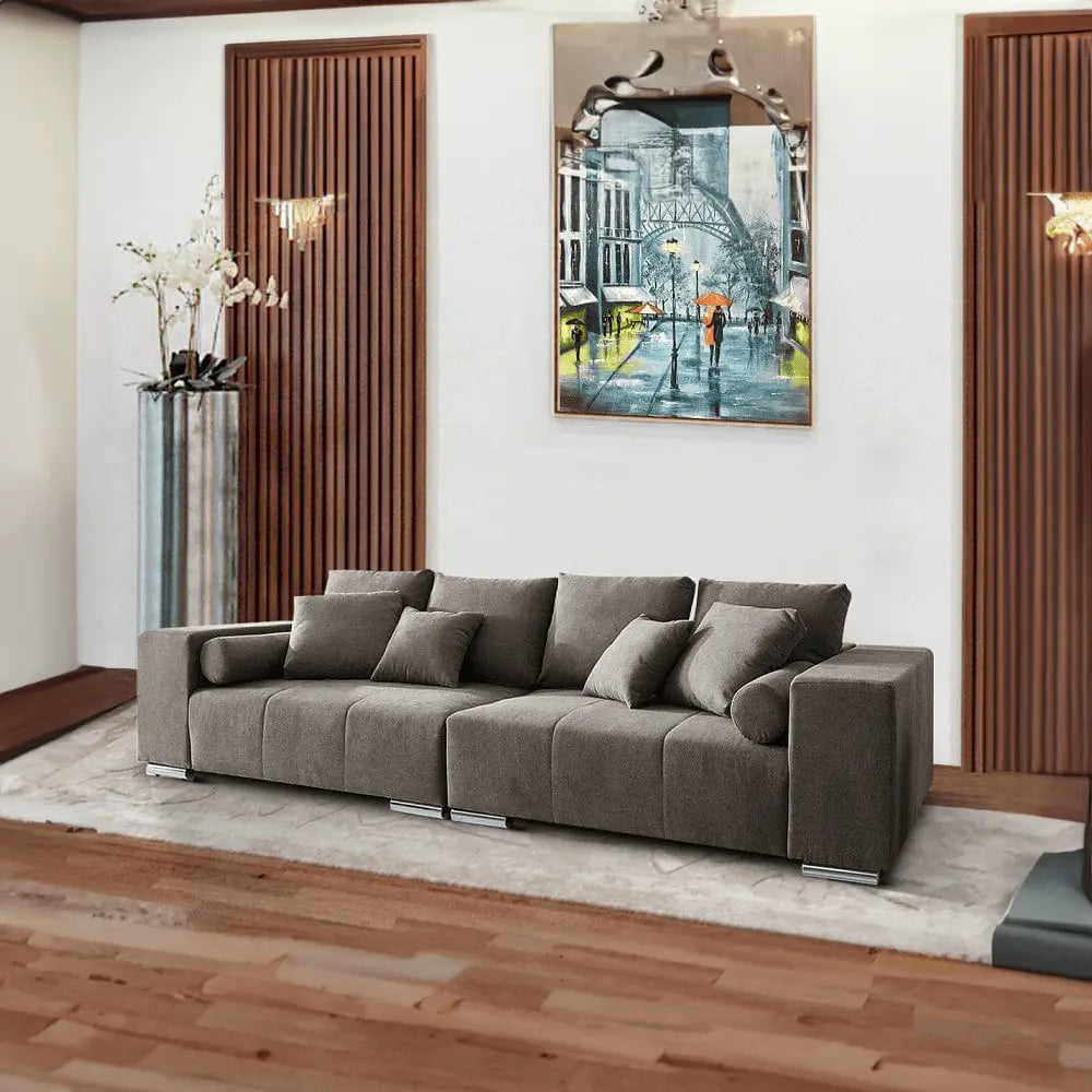 Canapea extensibilă dumonde cu ladă de depozitare Marbela Enjoy Kaki XXL 295x120 cm