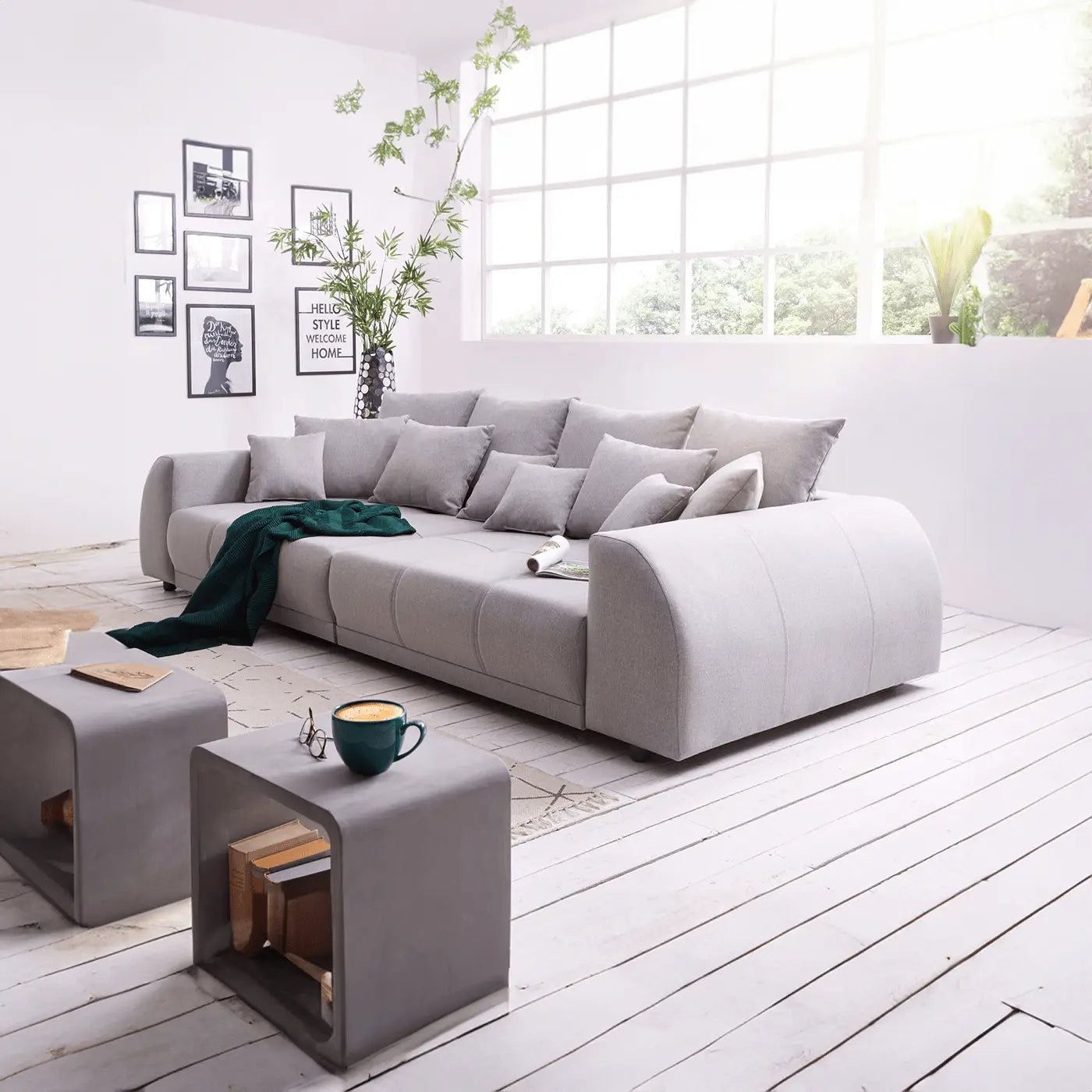 Canapea extensibilă dumonde cu 2 lăzi de depozitare Verona Enjoy Grey 310x120 cm