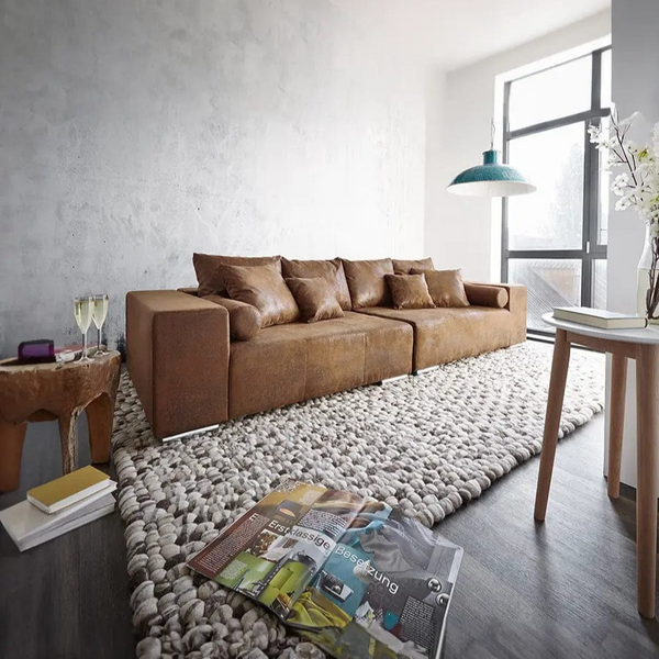 Canapea extensibilă dumonde cu ladă de depozitare Marbela Madagaskar Brown XXL 295x120 cm