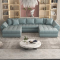 Colțar extensibil dumonde cu ladă de depozitare Loana U Ambience Mint  375x185 cm