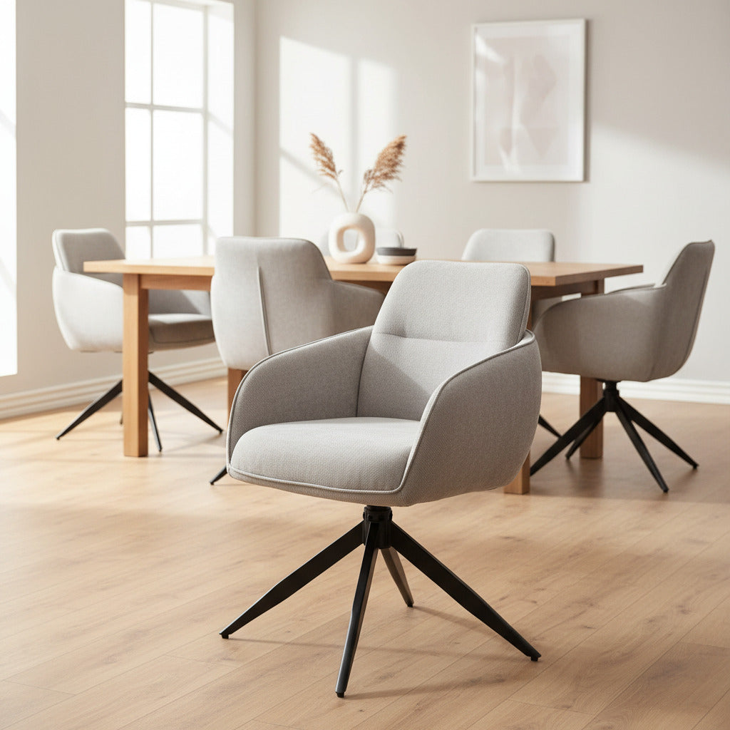 Scaun tapitat cu stofa si picioare metalice Nest 60x88 cm