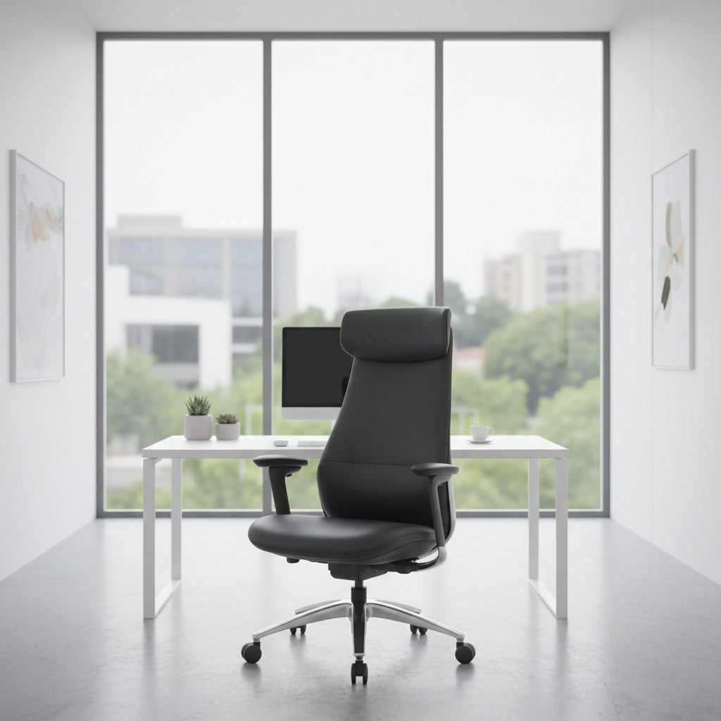 Scaun ergonomic profesional Axis dumonde cu tetiera reglabila, mecanism multifunctional inclinare/blocare, cadru din aluminiu, cotiere 4D ultra moi, gri