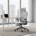 Scaun ergonomic profesional Aero 2 dumonde cu tetiera reglabila 3D, suport lombar mesh, cotiere 3D ultra moi, mecanism multifunctional inclinare/blocare, suport picoare, gri