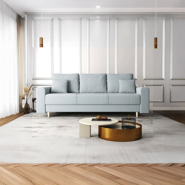 Canapea extensibilă dumonde cu ladă de depozitare si sezut confortabil din spuma HR, Kronos Zoom Gri 210x100 cm fabrica