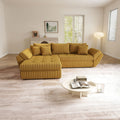 Colțar extensibil dumonde cu ladă de depozitare Loana Ambience Mustar 270x185 cm