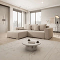 Colțar extensibil dumonde cu ladă de depozitare Marbela Beige 275x185 cm