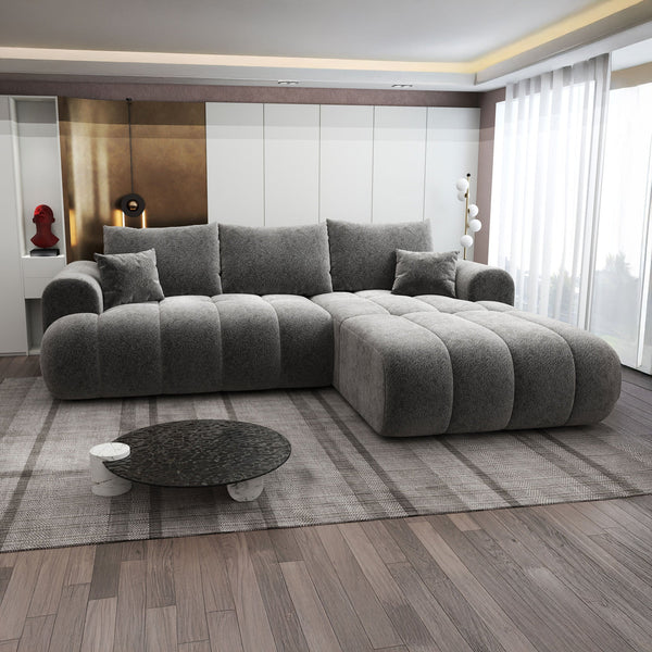 Colțar extensibil dumonde Milano Lounge Arena Grafit II 255x190 cm