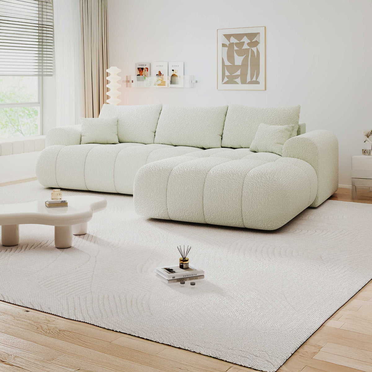 Colțar extensibil dumonde Milano Lounge Jaguar Ivory II 255x190 cm