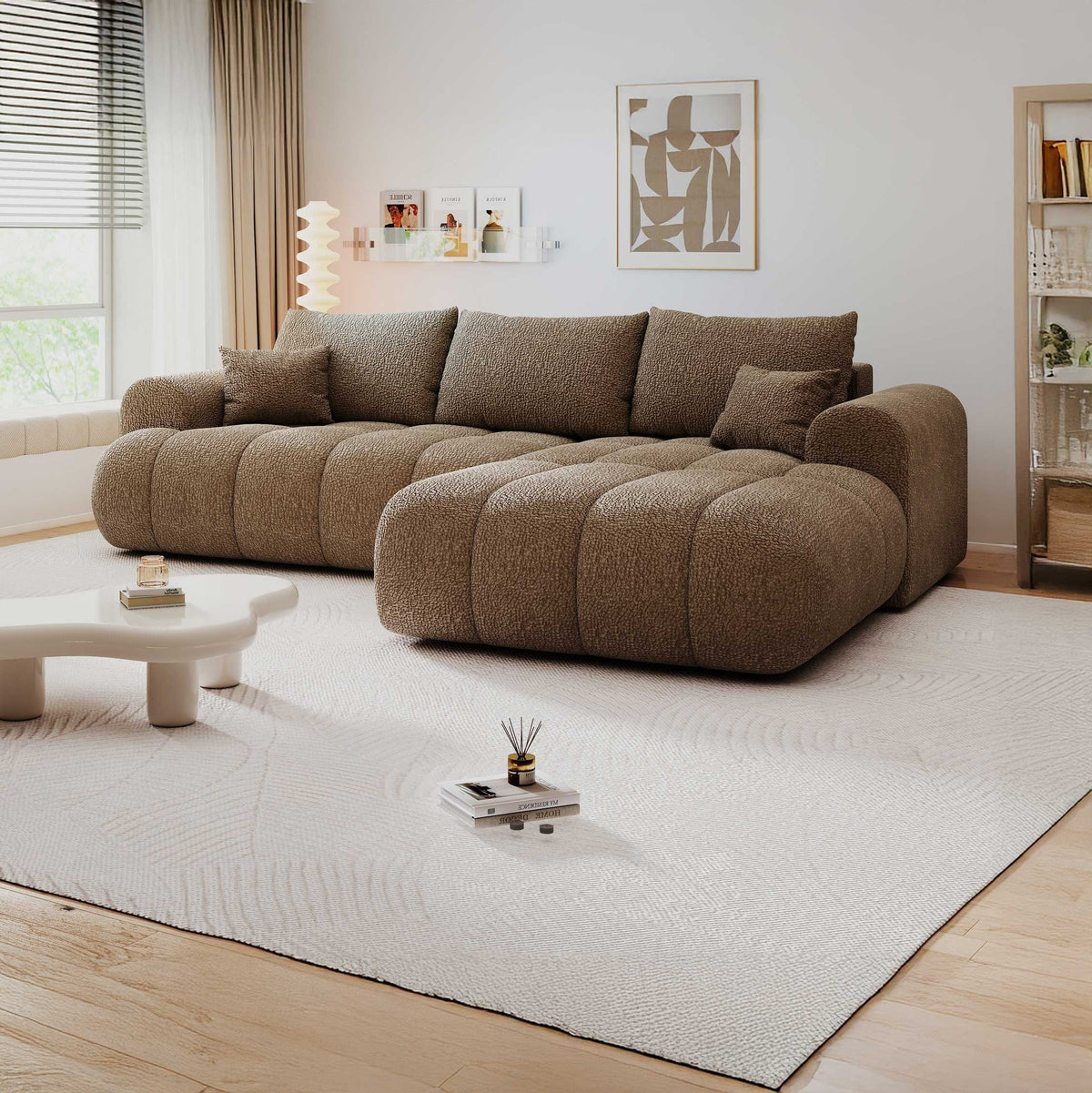 Colțar extensibil dumonde Milano Lounge Jaguar Mink II 255x190 cm