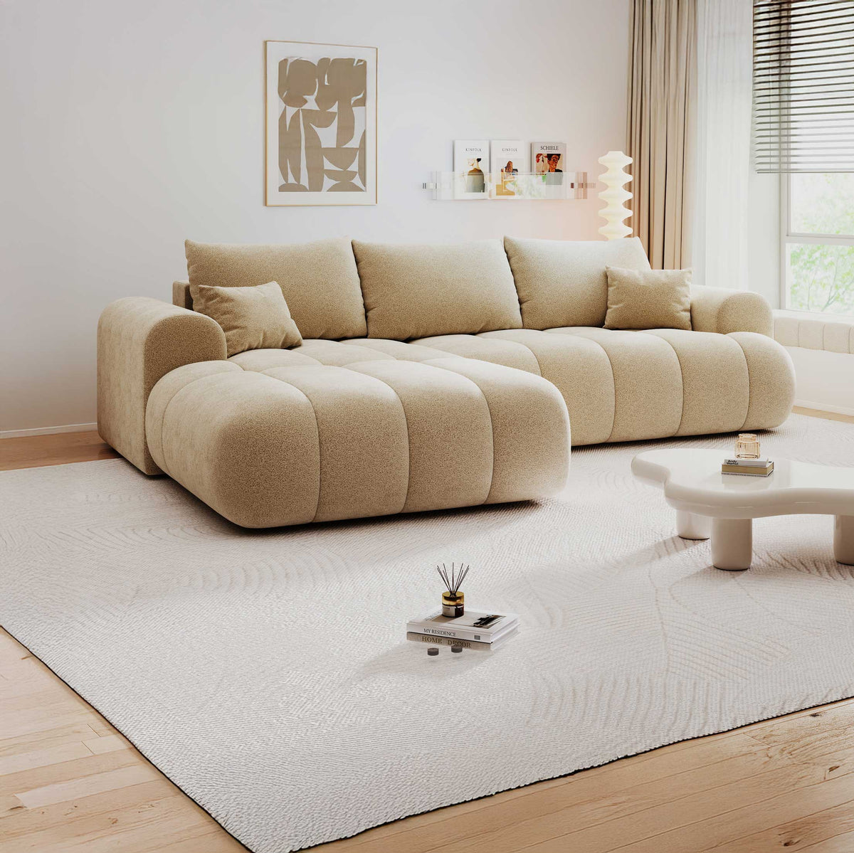 Colțar extensibil dumonde Milano Lounge Quelle Antelope 255x190 cm
