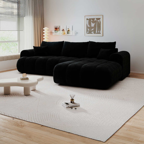 Colțar extensibil dumonde Milano Lounge Quelle Negru II 255x190 cm