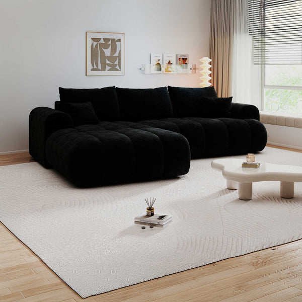 Colțar extensibil dumonde Milano Lounge Quelle Negru 255x190 cm