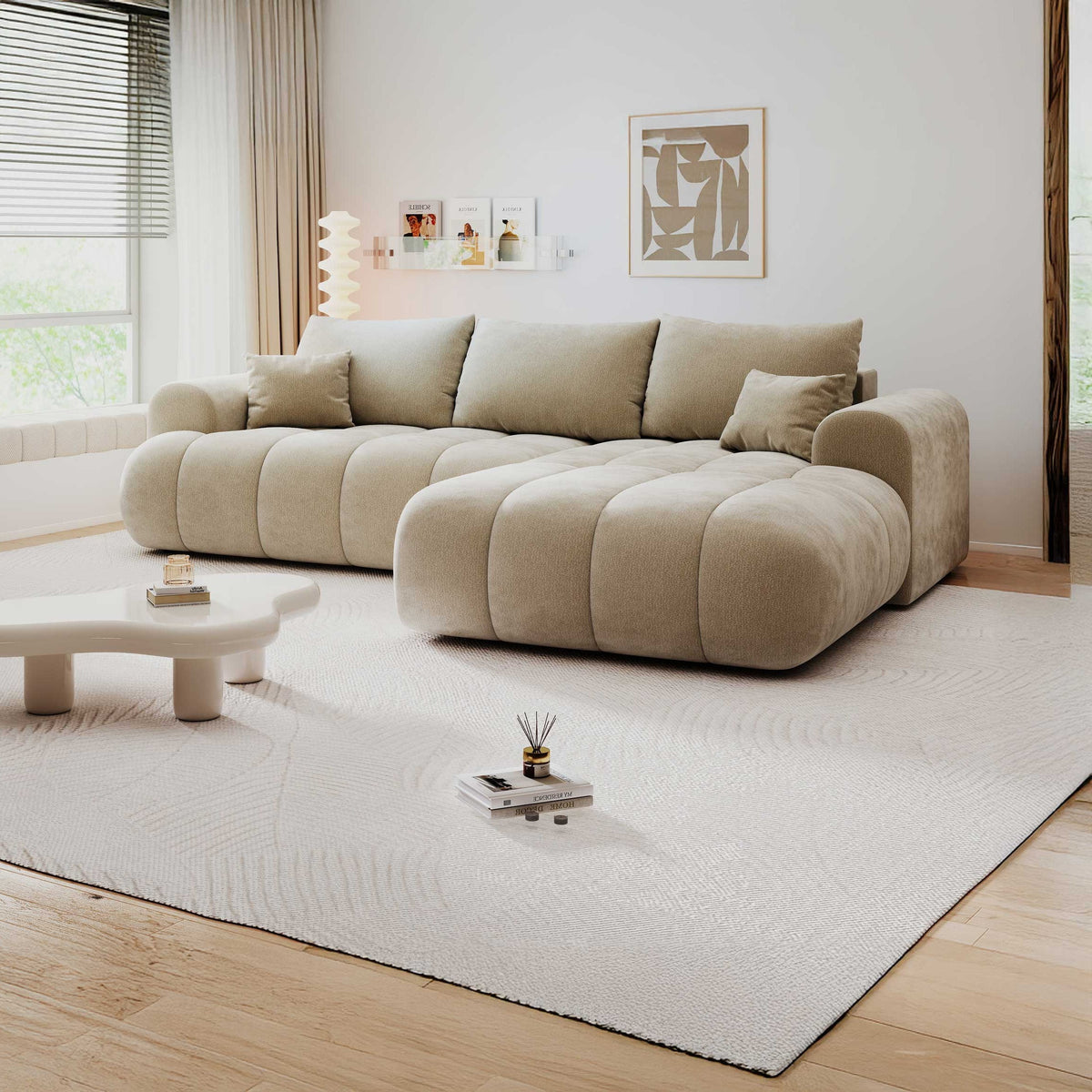 Colțar extensibil dumonde Milano Lounge Vibe Bej II 255x190 cm