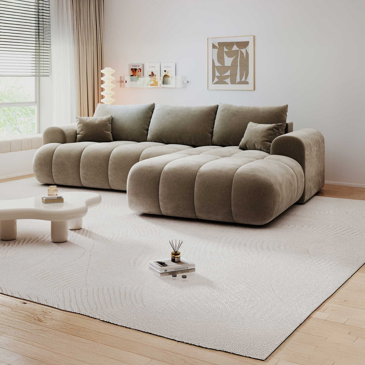 Colțar extensibil dumonde Milano Lounge Vibe Capucino II 255x190 cm