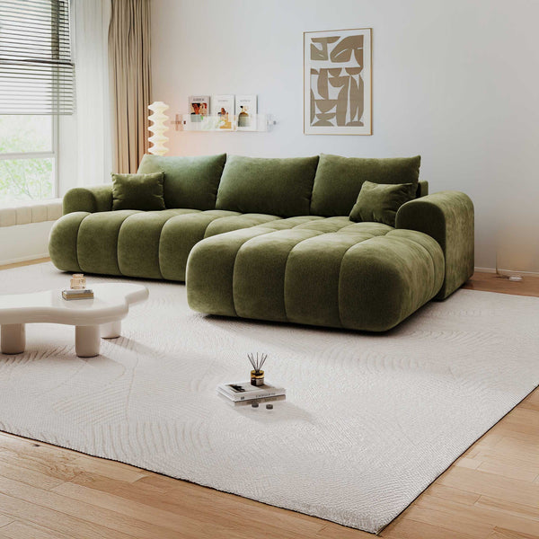 Colțar extensibil dumonde Milano Lounge Vibe Olive II 255x190 cm