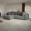 Colțar extensibil dumonde cu ladă de depozitare Monaco L Tilia Grafit 270x100 cm