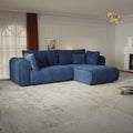 Colțar extensibil dumonde cu ladă de depozitare Monaco L Tilia Albastru II 270x100 cm