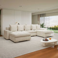 Colțar extensibil dumonde cu ladă de depozitare Leonardo U Cremona Gri Deschis 360x185 cm